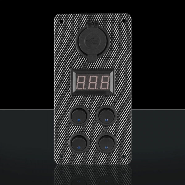 carbon switch panel with usb and digital volt meter