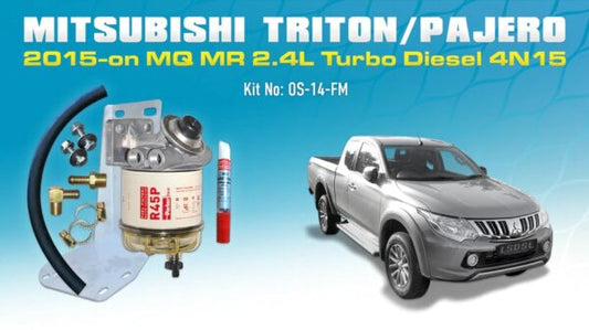 WESTERN FILTERS MITSUBISHI TRITON MQ MR 2.4L 4N15/ PAJERO SPORTS 2016-23 RACOR PARKER PRE FILTER WATER SEPARATOR KIT 30 MICRON