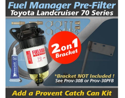 WESTERN FILTERS TOYOTA LANDCRUISER 70 SERIES (2007+) FUEL MANAGER PRE-FILTER DUEL BRACKET KIT