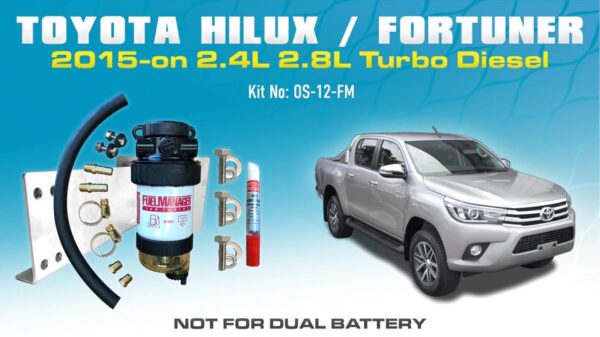 WESTERN FILTERS TOYOTA HILUX / FORTUNER N80 (2015+) FUEL MANAGER PRE-FILTER WATER SEPARATOR KIT