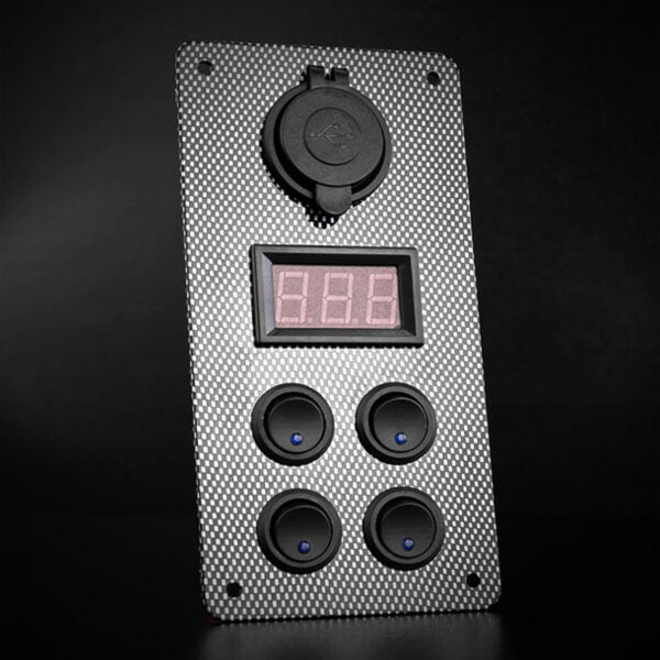 carbon switch panel with usb and digital volt meter