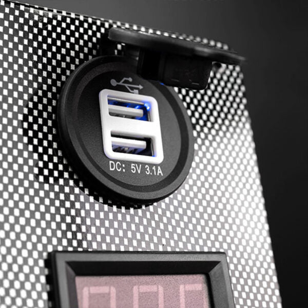 carbon switch panel with usb and digital volt meter