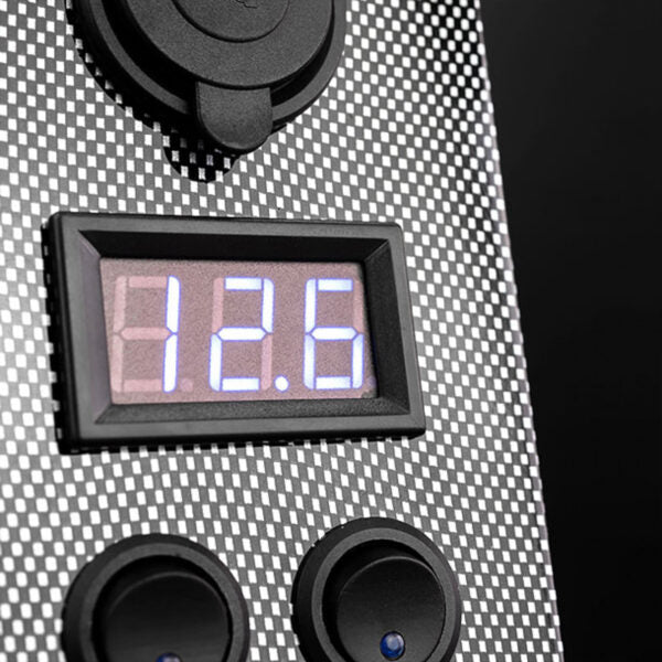 carbon switch panel with usb and digital volt meter