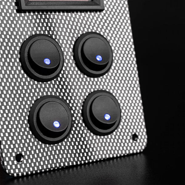 carbon switch panel with usb and digital volt meter