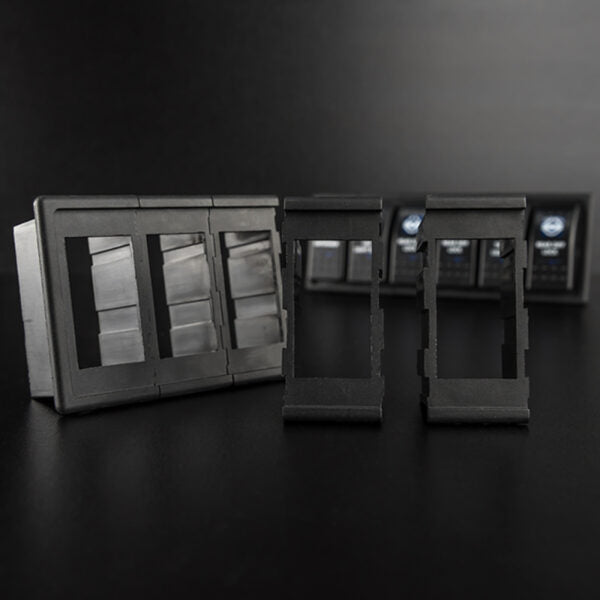 switch panel holder housing for rocker switches